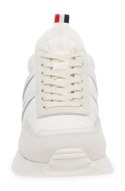 Shop Moncler Pacey Mixed Media Sneaker In Gardenia