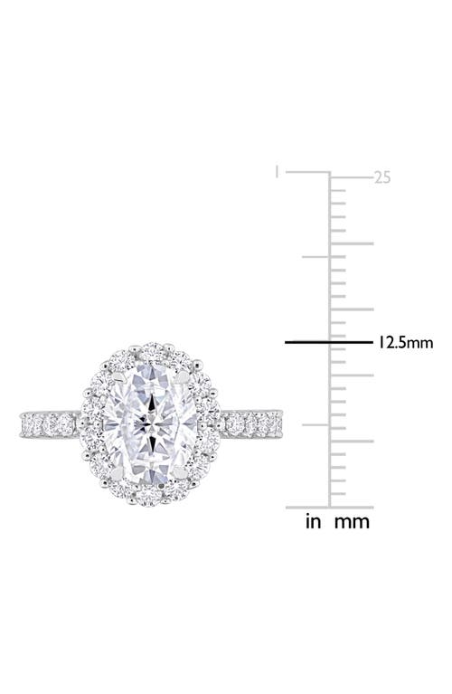 Delmar Sterling Silver Created Moissanite Engagement Style Ring In White/silver