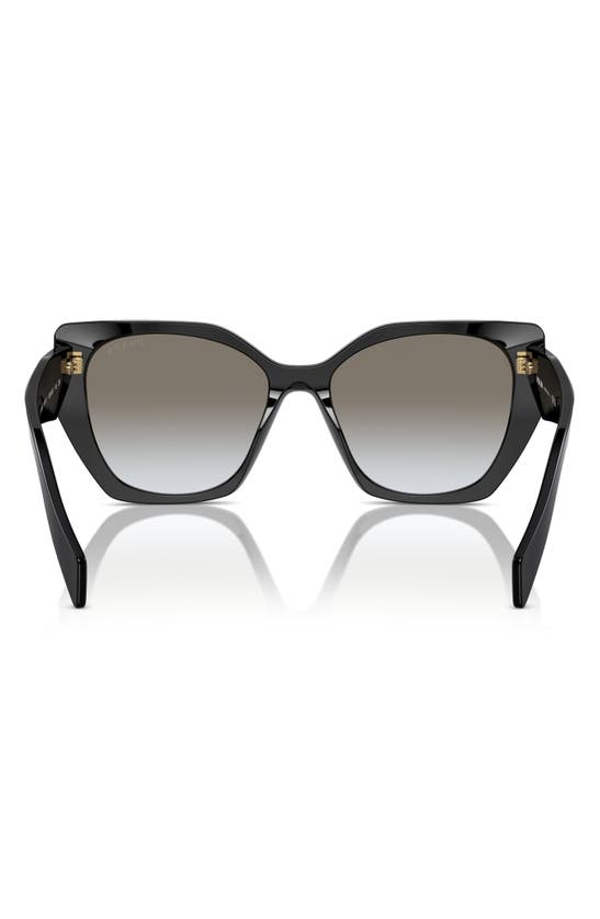 Shop Prada 56mm Gradient Polarized Rectangular Sunglasses In Black