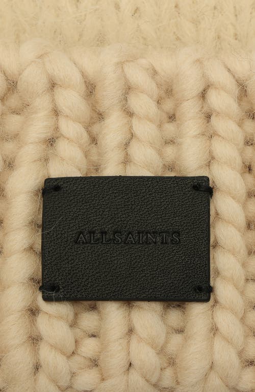 Allsaints Yarn Mix Knit Beanie In Sand Beige