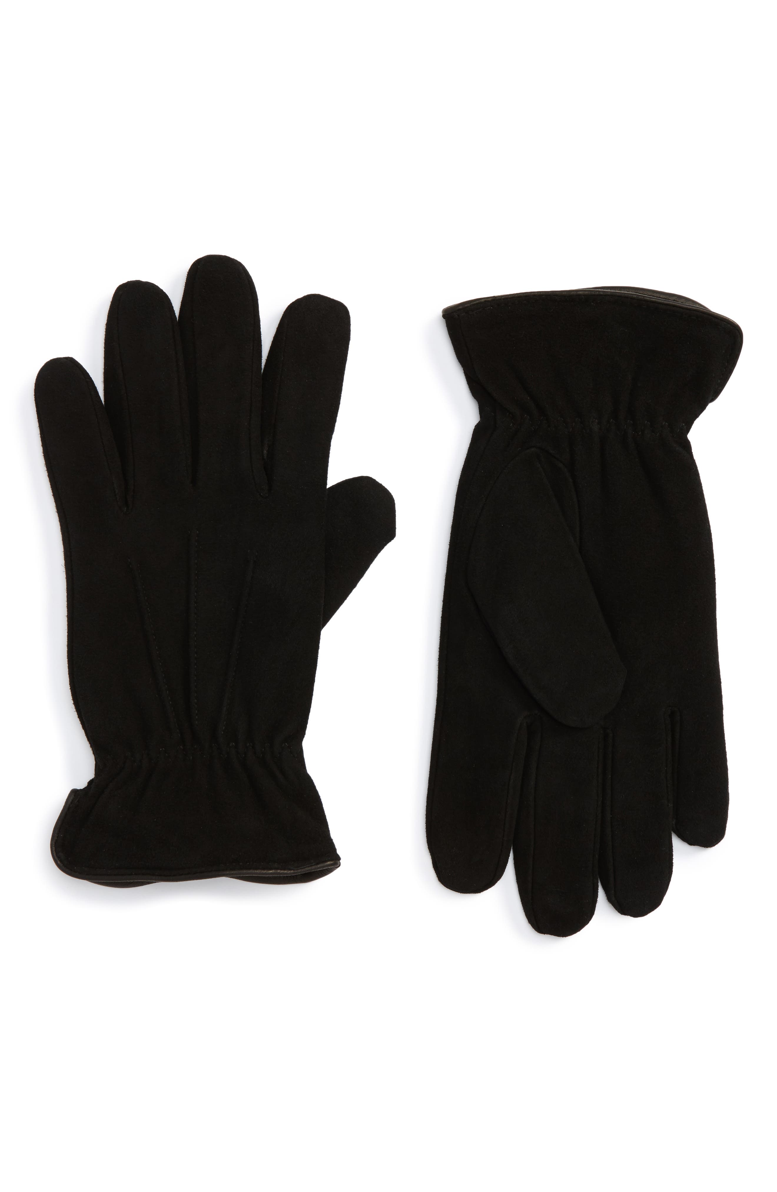 Mens Black & Red Winter Gloves Size 7 