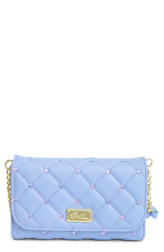 Luv Betsey By Betsey Johnson Heart Quilted Crossbody Bag In Periwinkle