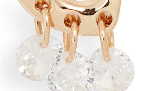 Open Edit Triple Link Charm Drop Earrings In Clear- Gold
