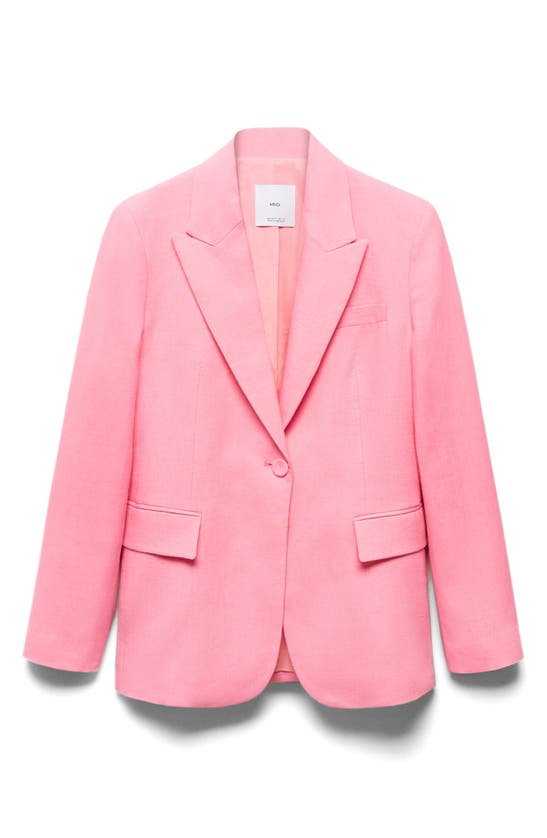 Shop Mango Margo Linen Blazer In Pink