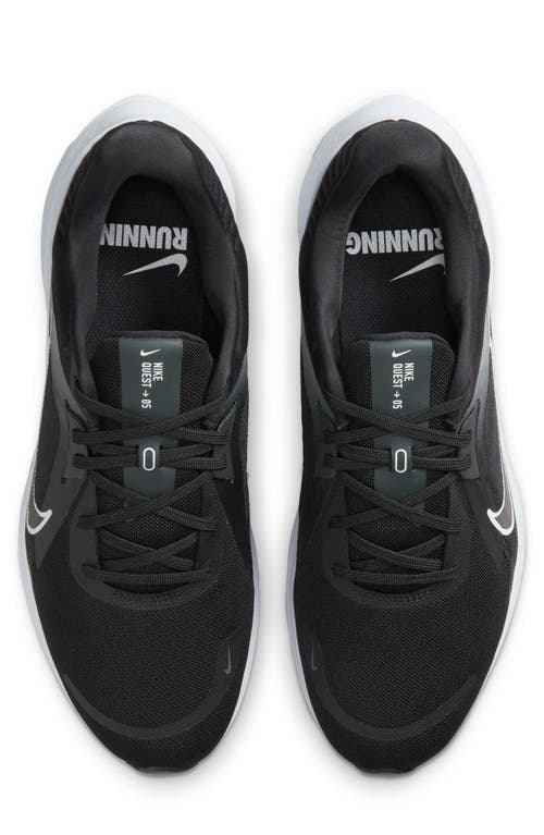 Shop Nike Quest 5 Road Running Shoe In Black/white/smoke Grey
