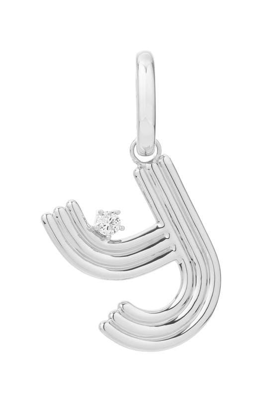 Shop Adina Reyter Groovy Letter Charm Pendant In Silver - Y