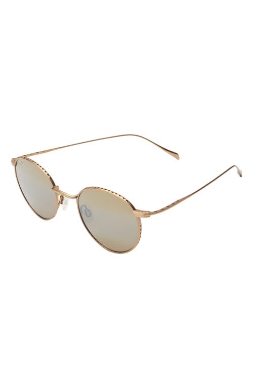 Maui Jim 48mm Core Round Polarized Sunglasses In Gold Gold Bronze