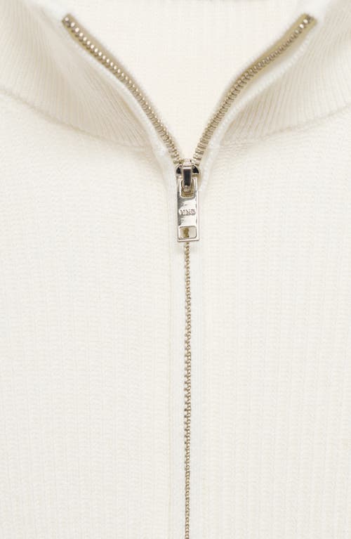 Mango Perkins Half Zip Sweater In White