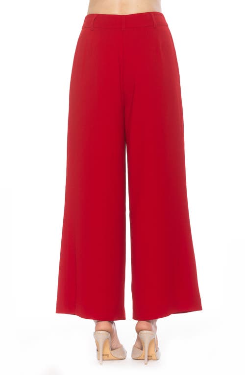 Alexia Admor Women's Kari Pleated Wide Leg Pants In Red