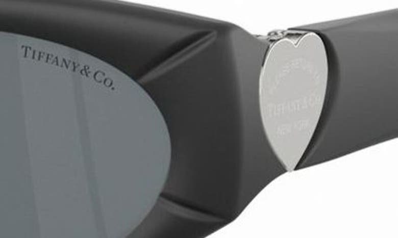 Shop Tiffany & Co 55mm Oval Sunglasses In Black Grey