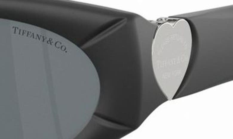 Shop Tiffany & Co . 55mm Oval Sunglasses In Black Grey