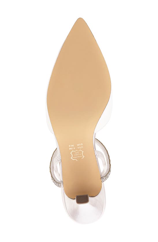 Nina Billie Slingback Pointed Toe Pump In Ivory Crystal Satin