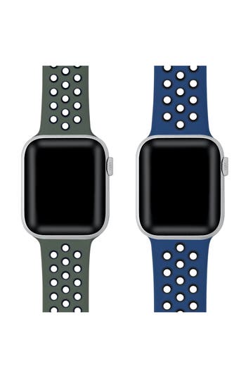 The Posh Tech Assorted Breathable Silicone 2-pack Apple Watch® Watchbands In Multi
