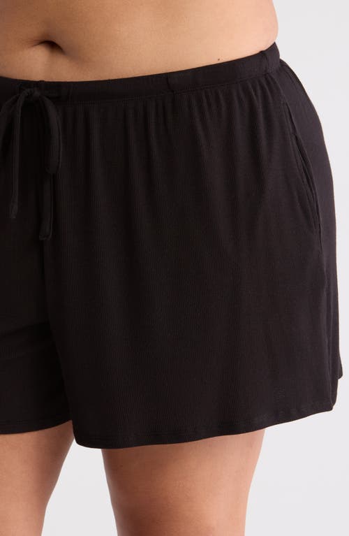 Nordstrom Moonlight Easy Rib Short Pajamas In Black