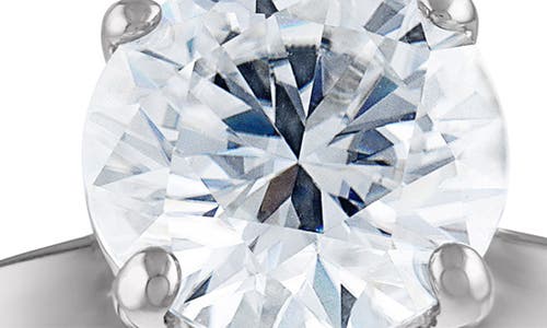 Fzn Sterling Silver Created Moissanite Engagement Ring In Silver