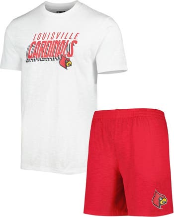 CONCEPTS SPORT Men's Concepts Sport Red/White Louisville Cardinals  Downfield T-Shirt & Shorts Set