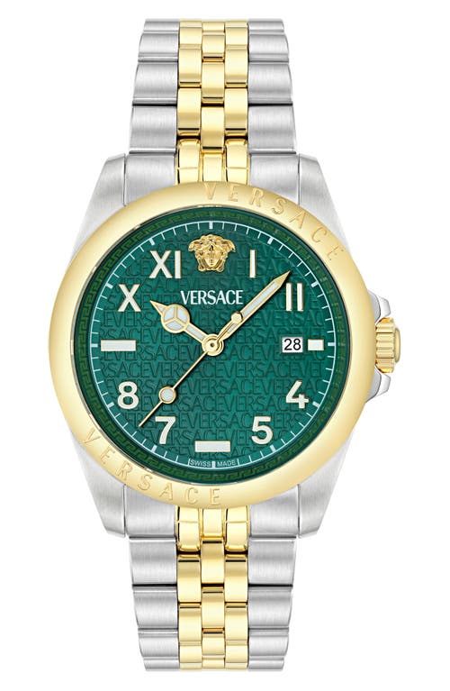 Versace Gold & Silver Anteo Watch In Two Tone