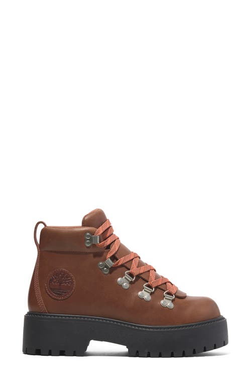 Timberland Stone Street Platform Boot In Rust Full Grain
