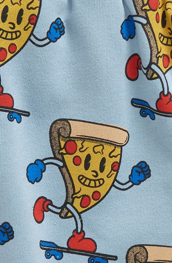 Shop Tiny Tribe Kids' Pizza Skater French Terry Shorts In Steel Blue