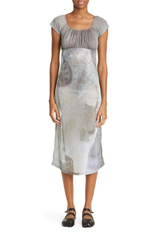 Paloma Wool Flip Sheer Cap Sleeve Organic Cotton Blend Midi Dress Light Grey at Nordstrom,