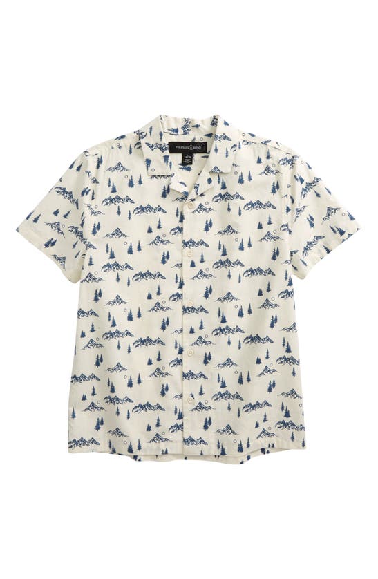 Treasure & Bond Kids' Button-up Camp Shirt In Ivory Dove Mountain Toile