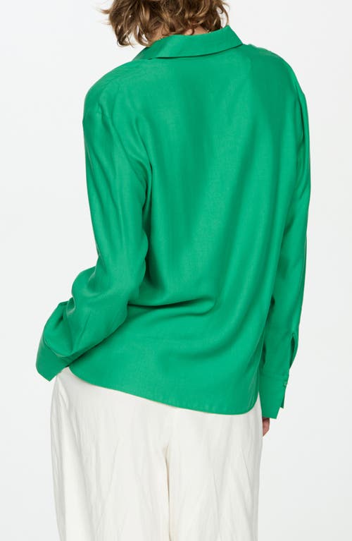 Mango Fluid Button-up Shirt In Green