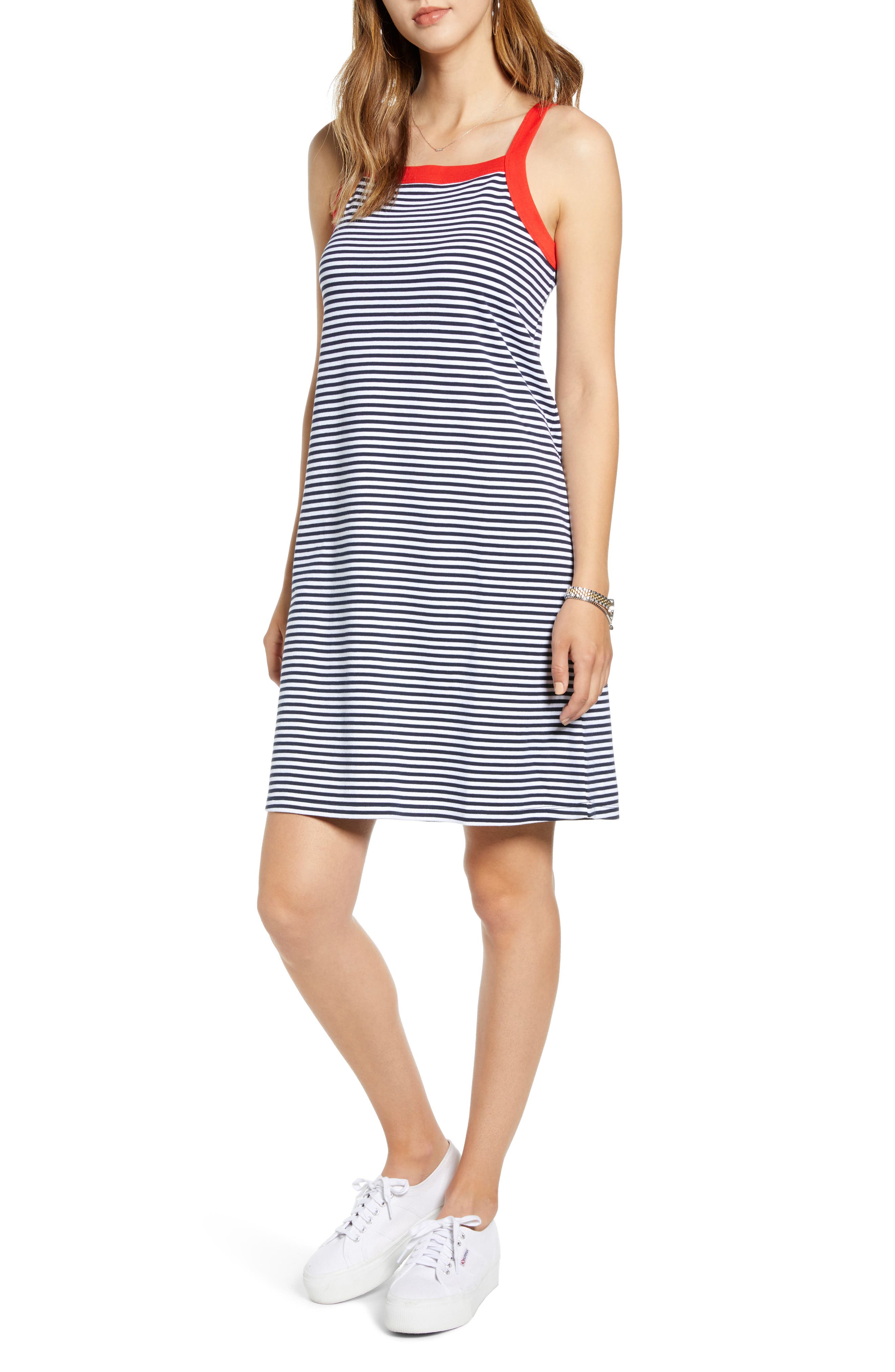 Petite 1901 Sleeveless Knit Tank Dress, Blue