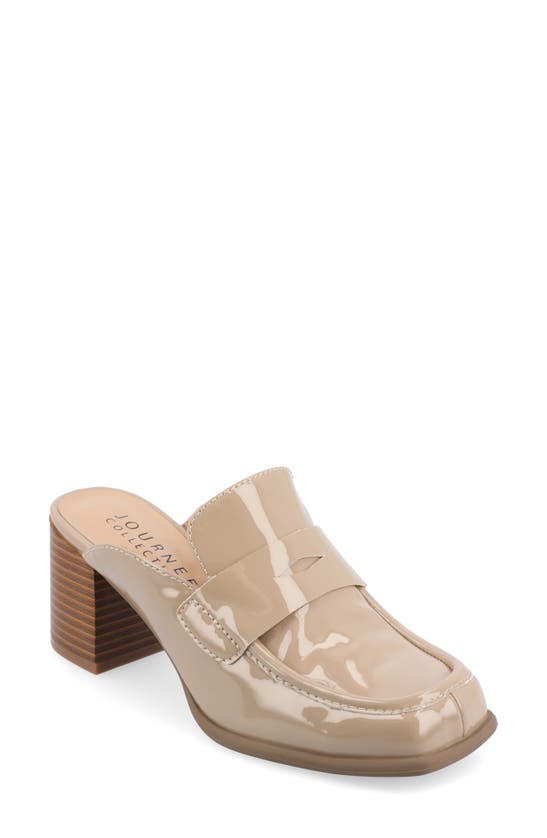 Journee Collection Mule Pump In Patent/ Taupe