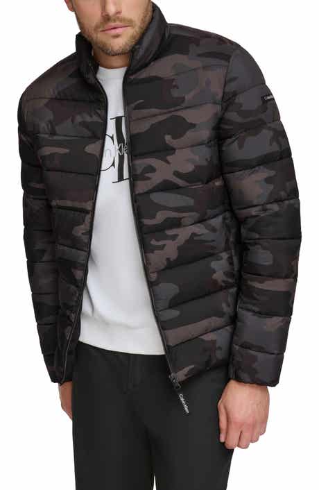 Calvin Klein Men's Faux Leather Puffer Jacket - Black - M
