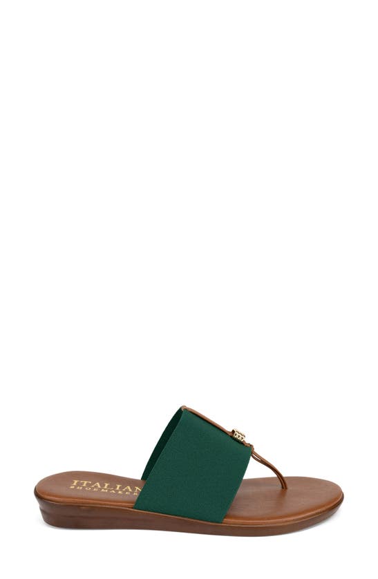 Shop Italian Shoemakers Afia Top Strap Wedge Sandal In Green