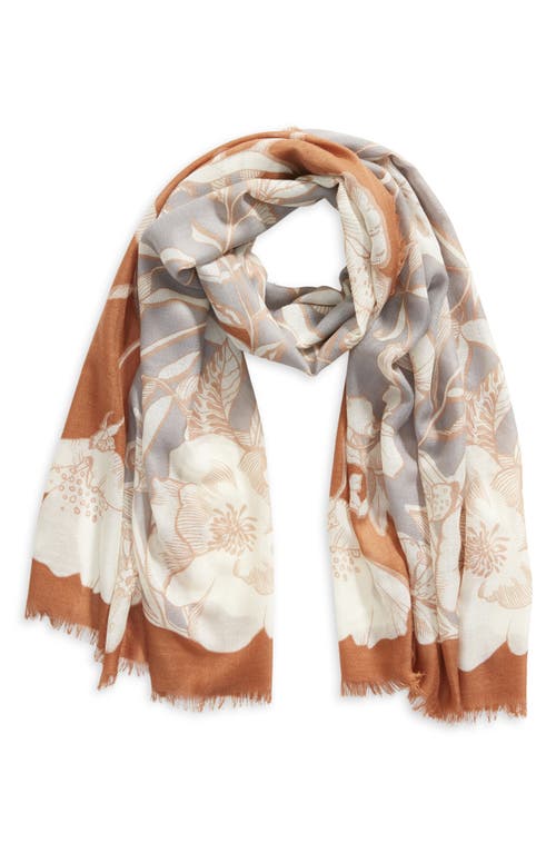 NORDSTROM NORDSTROM EYELASH TRIM PRINT CASHMERE & SILK WRAP 