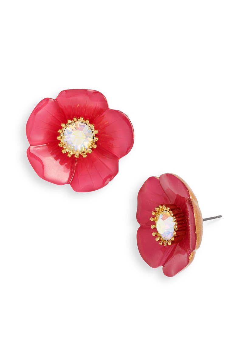 BETSEY JOHNSON 'Secret Garden' Flower Stud Earrings, Main, color, PINK MULTI