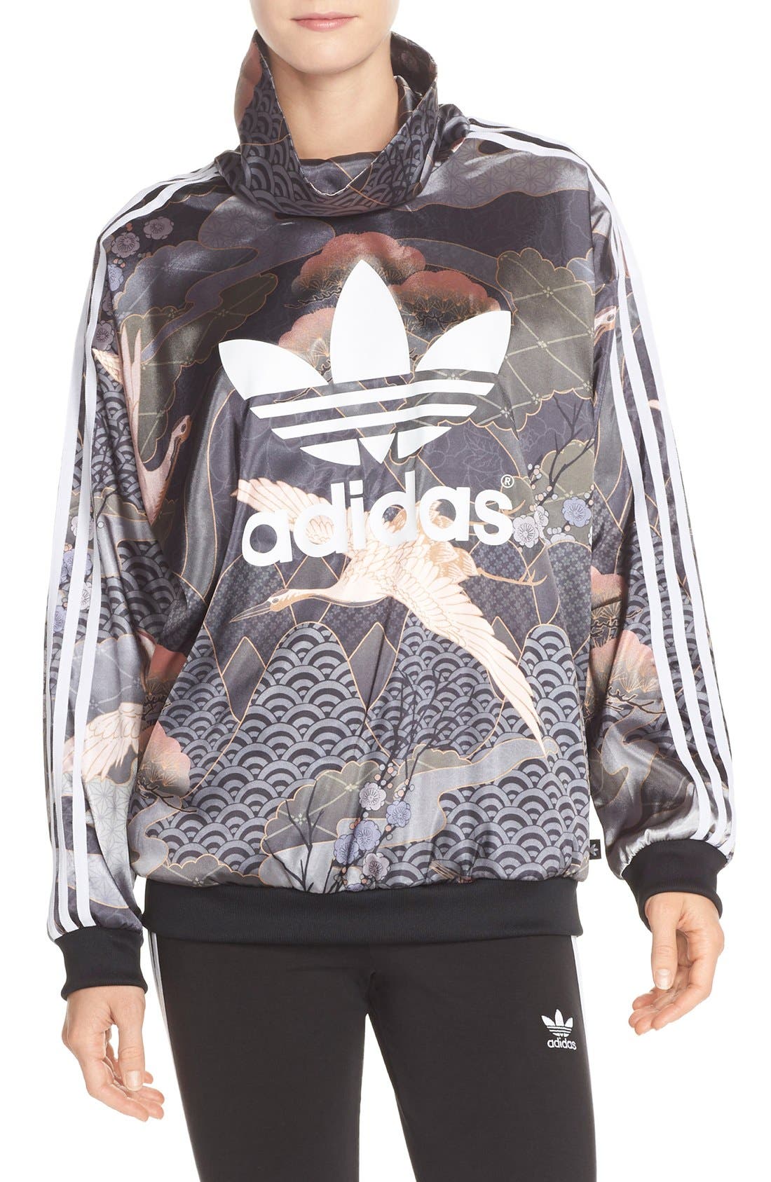 adidas kimono print hoodie