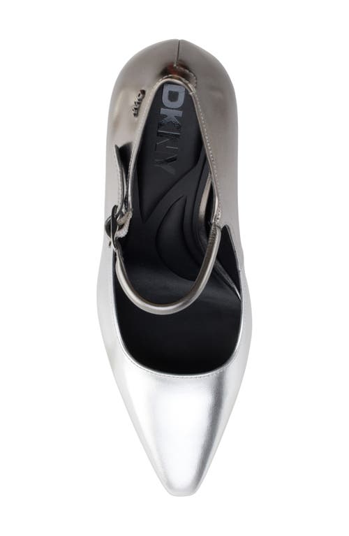 Dkny Spruce Pointed Toe Mary Jane Pump In Pwtr/slver