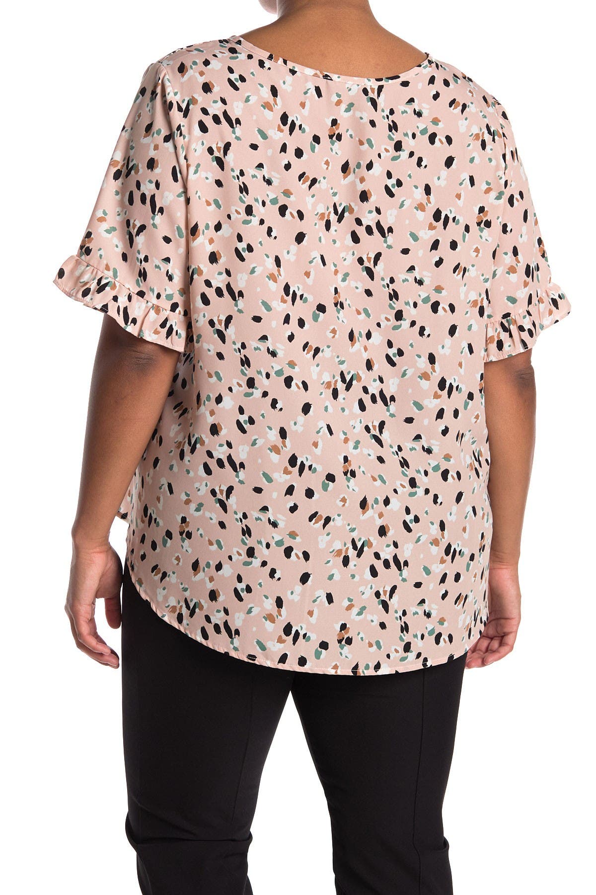democracy printed ruffle top