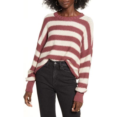 Billabong Til Sunset Stripe Sweater, Burgundy