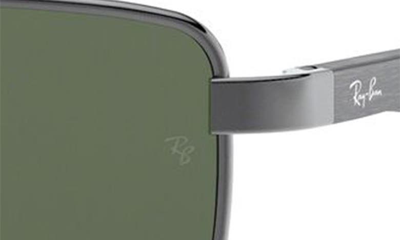 Shop Ray Ban Ray-ban 61mm Rectangle Wrap Sunglasses In Green