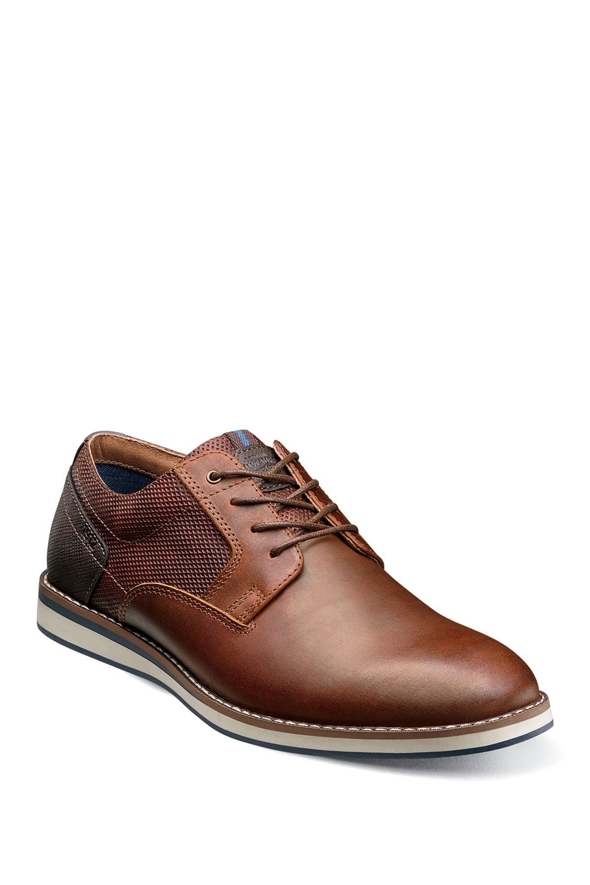 Nunn Bush Circuit Leather Plain Toe Derby In Rust/copper6