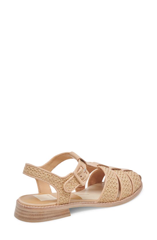 Dolce Vita Holis Womens Cushioned Footbed Leather Strappy Sandals In Light Natural Raffia