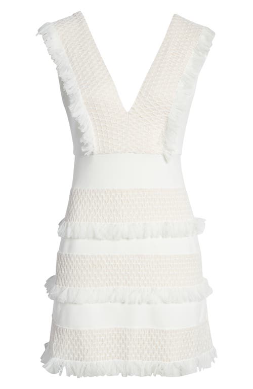 Shop Sho By Tadashi Shoji Plunge Neck Tiered Ruffle Cocktail Dress In Ivory/petal