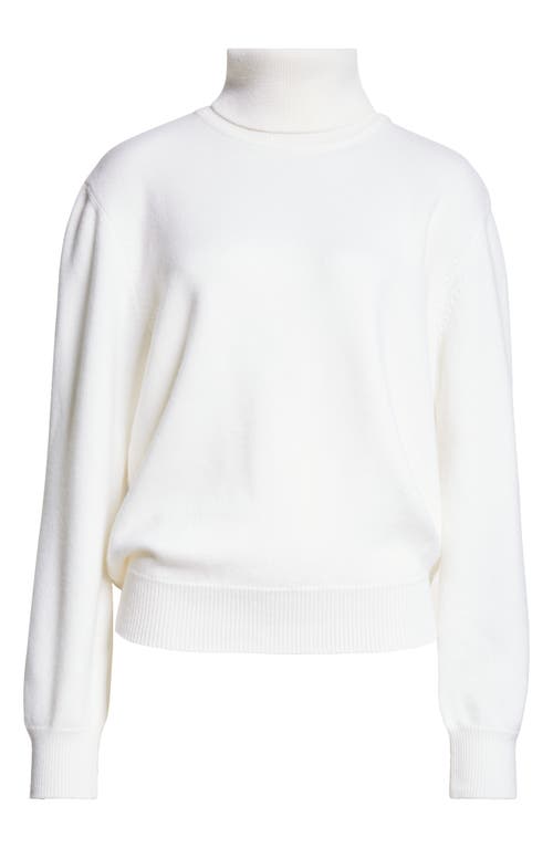 Shop Alaïa Wool Turtleneck Sweater In Blanc Naturel