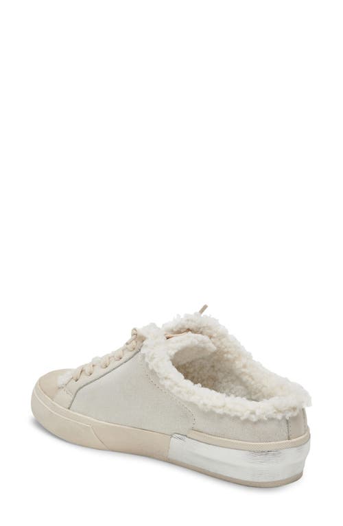 Shop Dolce Vita Zantel Faux Shearling Lined Slip-on Sneaker In Off White Crackled Leather