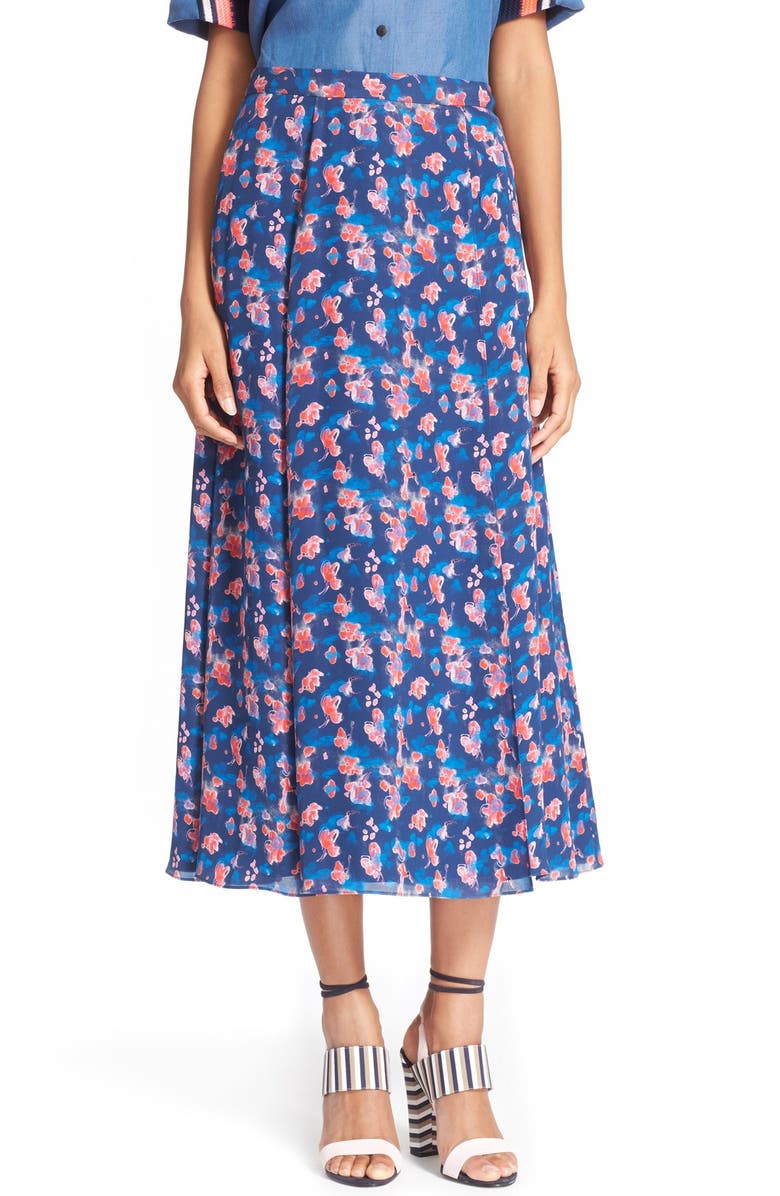 Tanya Taylor 'Wixson' Floral Print Silk Midi Skirt | Nordstrom