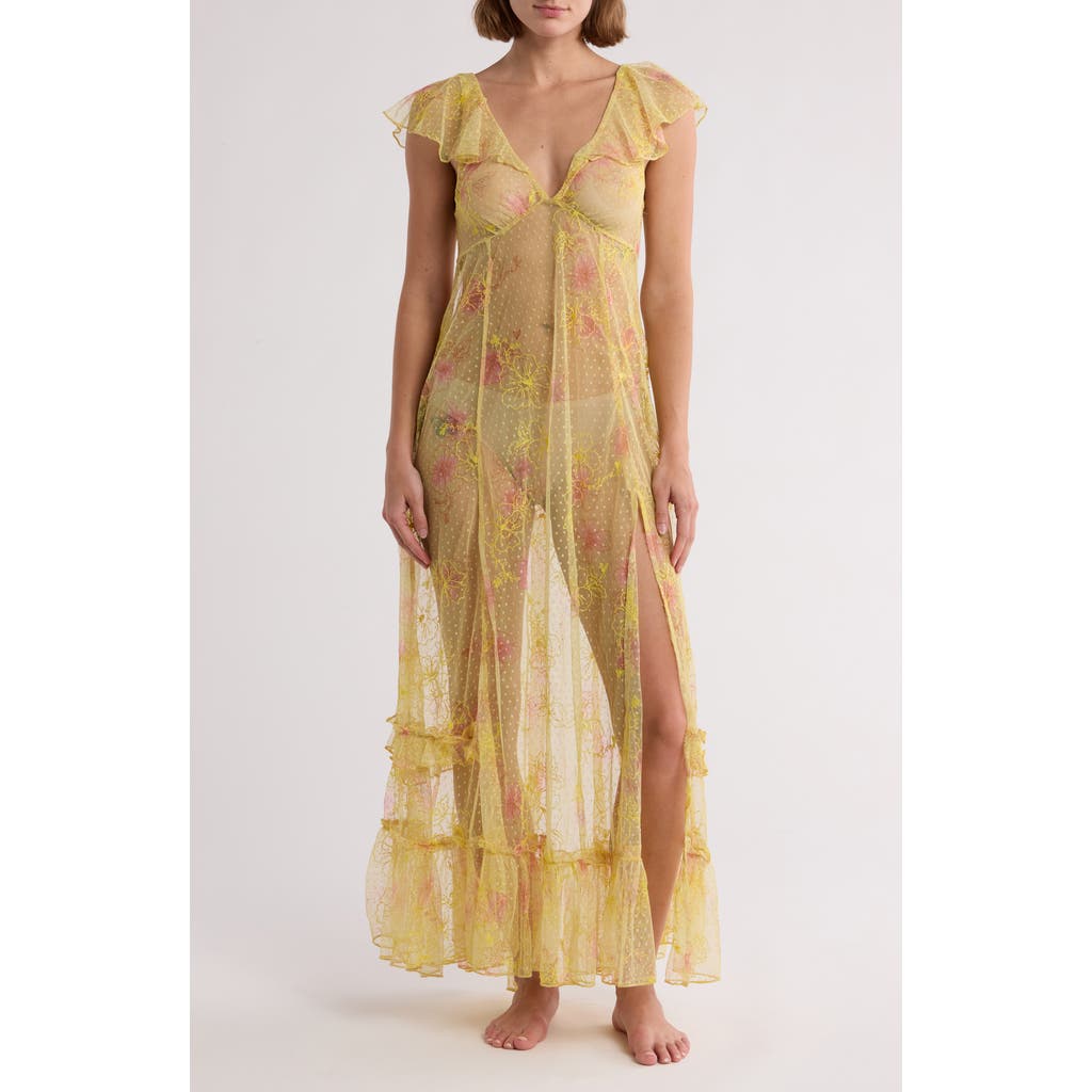 Free People X Revolve Postcard From Paris Maxi Dress In Yellow Combo