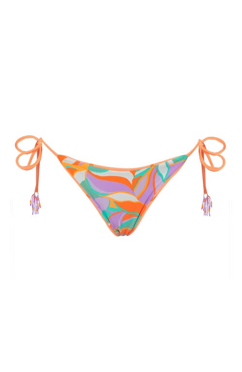 Shop Maaji Vibrant Aprioct Sunniest Reversible Side Tie Bikini Bottoms In Orange