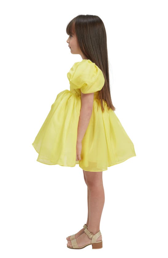 Shop Bardot Junior Kids' Juliet Puff Sleeve Organza Party Dress In Sunshine