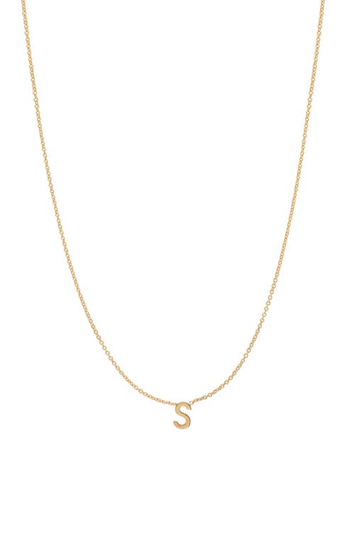 Initial Pendant Necklace in 14K Yellow Gold-S