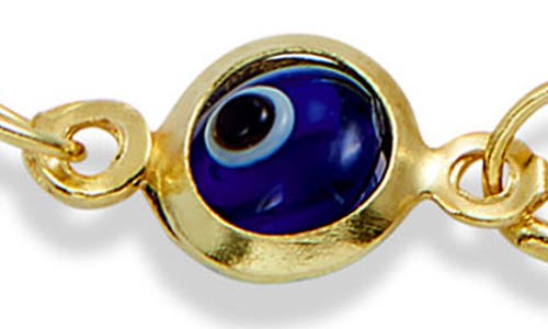 Savvy Cie Jewels Gold Over Sterling Silver Multi Color Evil Eye Anklet In Gold