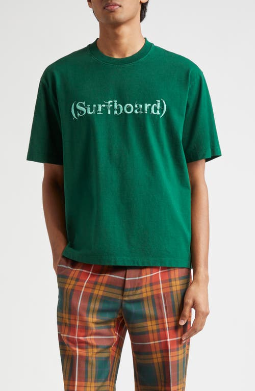 STOCKHOLM SURFBOARD CLUB Logo Embroidered Organic Cotton T-Shirt in Avocado Green 