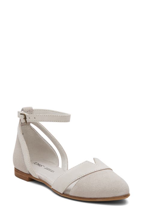 Grey ankle cheap strap flats